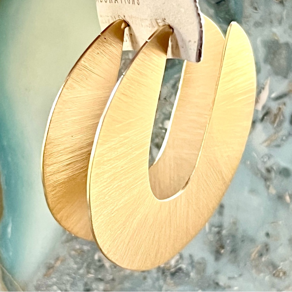 NWT Anthropologie Textured Hoop Statement Earrings - Picture 9 of 16
